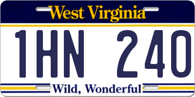 WV license plate 1HN240
