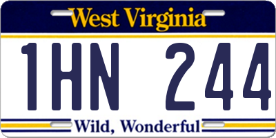WV license plate 1HN244