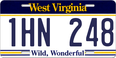 WV license plate 1HN248