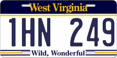 WV license plate 1HN249