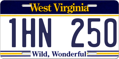 WV license plate 1HN250
