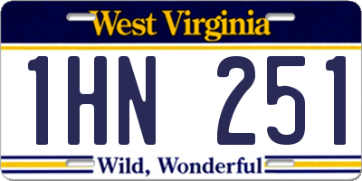 WV license plate 1HN251