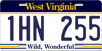WV license plate 1HN255