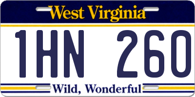WV license plate 1HN260
