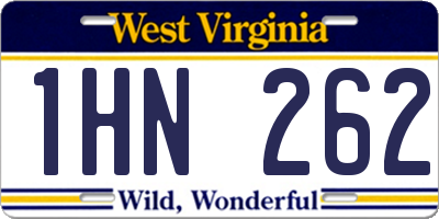WV license plate 1HN262