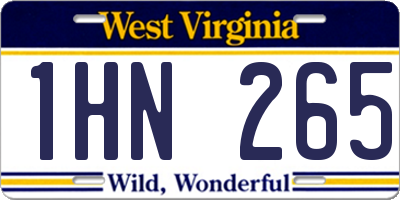 WV license plate 1HN265