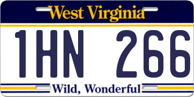 WV license plate 1HN266