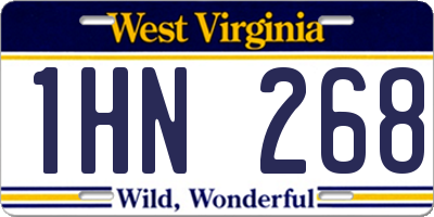 WV license plate 1HN268