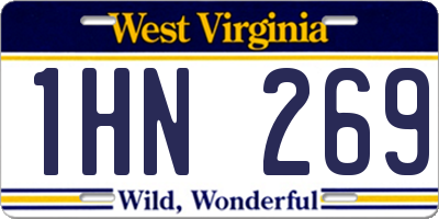 WV license plate 1HN269