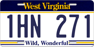 WV license plate 1HN271
