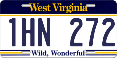 WV license plate 1HN272