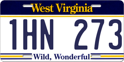 WV license plate 1HN273