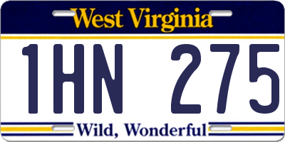 WV license plate 1HN275