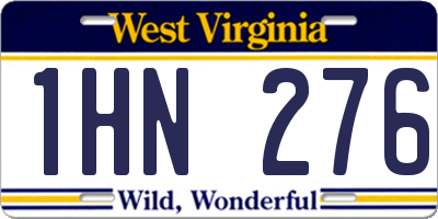 WV license plate 1HN276