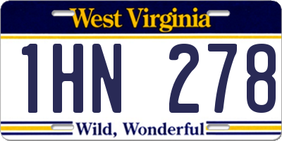 WV license plate 1HN278