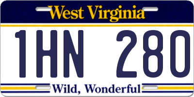 WV license plate 1HN280