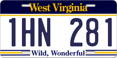 WV license plate 1HN281