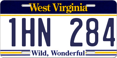 WV license plate 1HN284
