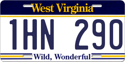 WV license plate 1HN290