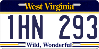 WV license plate 1HN293