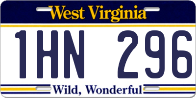 WV license plate 1HN296