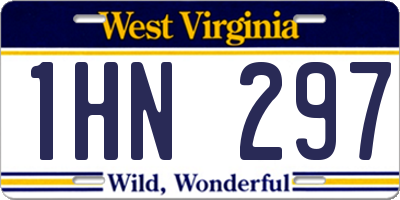 WV license plate 1HN297