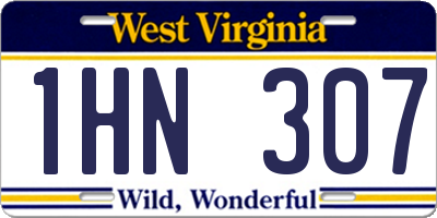 WV license plate 1HN307