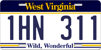 WV license plate 1HN311