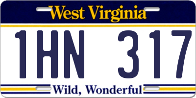 WV license plate 1HN317