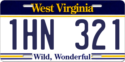 WV license plate 1HN321