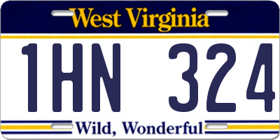 WV license plate 1HN324