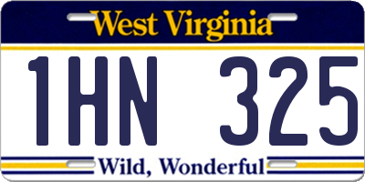 WV license plate 1HN325
