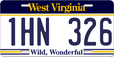 WV license plate 1HN326