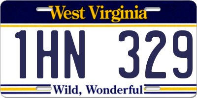 WV license plate 1HN329