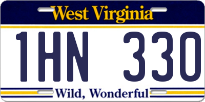 WV license plate 1HN330
