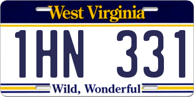 WV license plate 1HN331