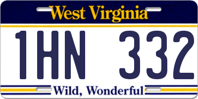 WV license plate 1HN332