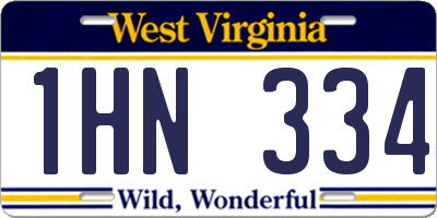 WV license plate 1HN334