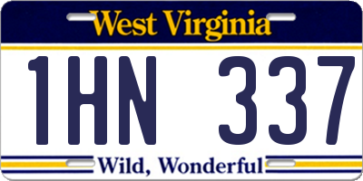 WV license plate 1HN337