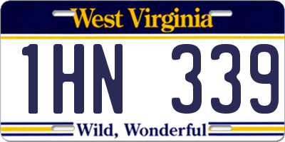WV license plate 1HN339