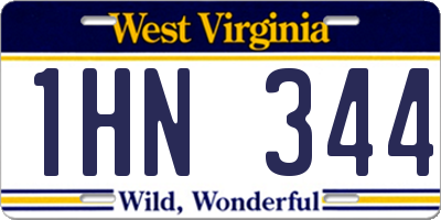 WV license plate 1HN344