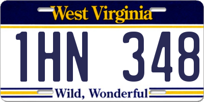 WV license plate 1HN348