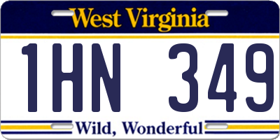 WV license plate 1HN349