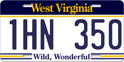 WV license plate 1HN350