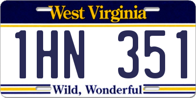 WV license plate 1HN351