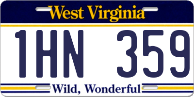 WV license plate 1HN359