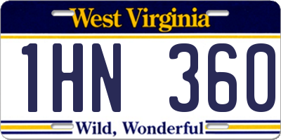 WV license plate 1HN360