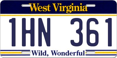 WV license plate 1HN361