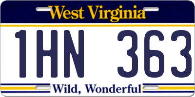 WV license plate 1HN363