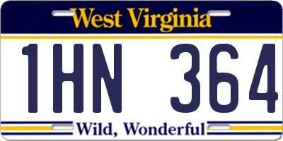 WV license plate 1HN364